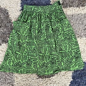 Nooworks Mitzi Pocket Skirt in Green Squiggle